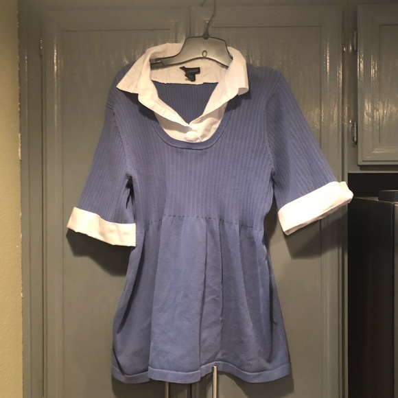 Lane Bryant Tops - Lane Bryant Top with Collar and Cuffed Sleeves